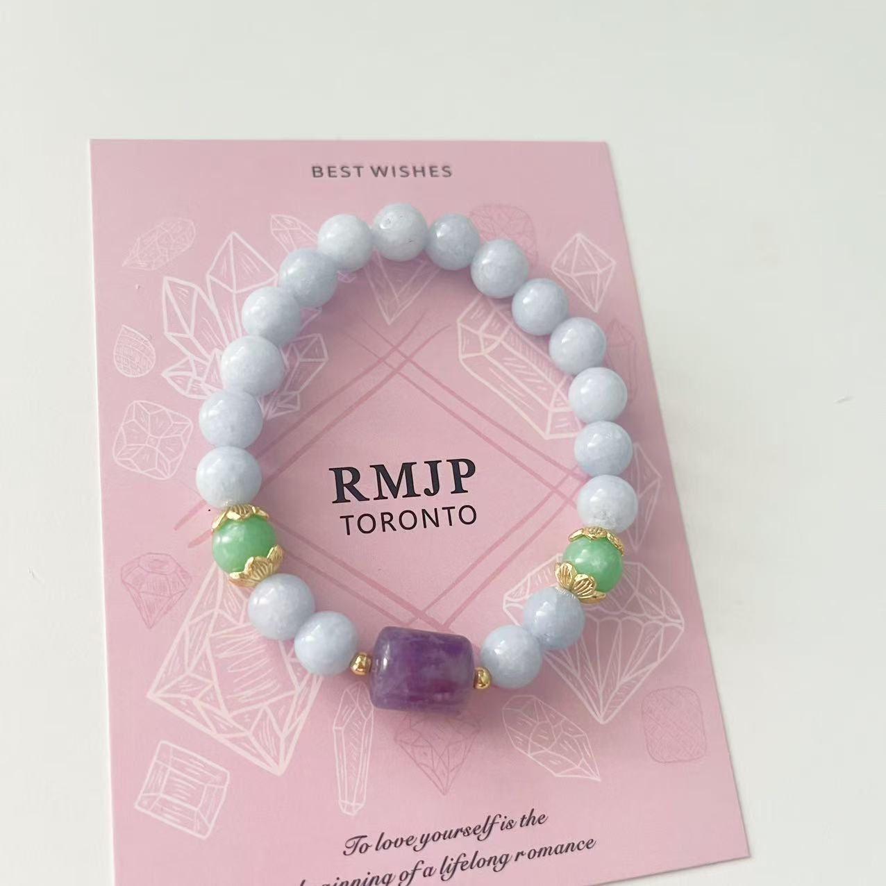 Aquamarine Amethyst Jade Bracelet