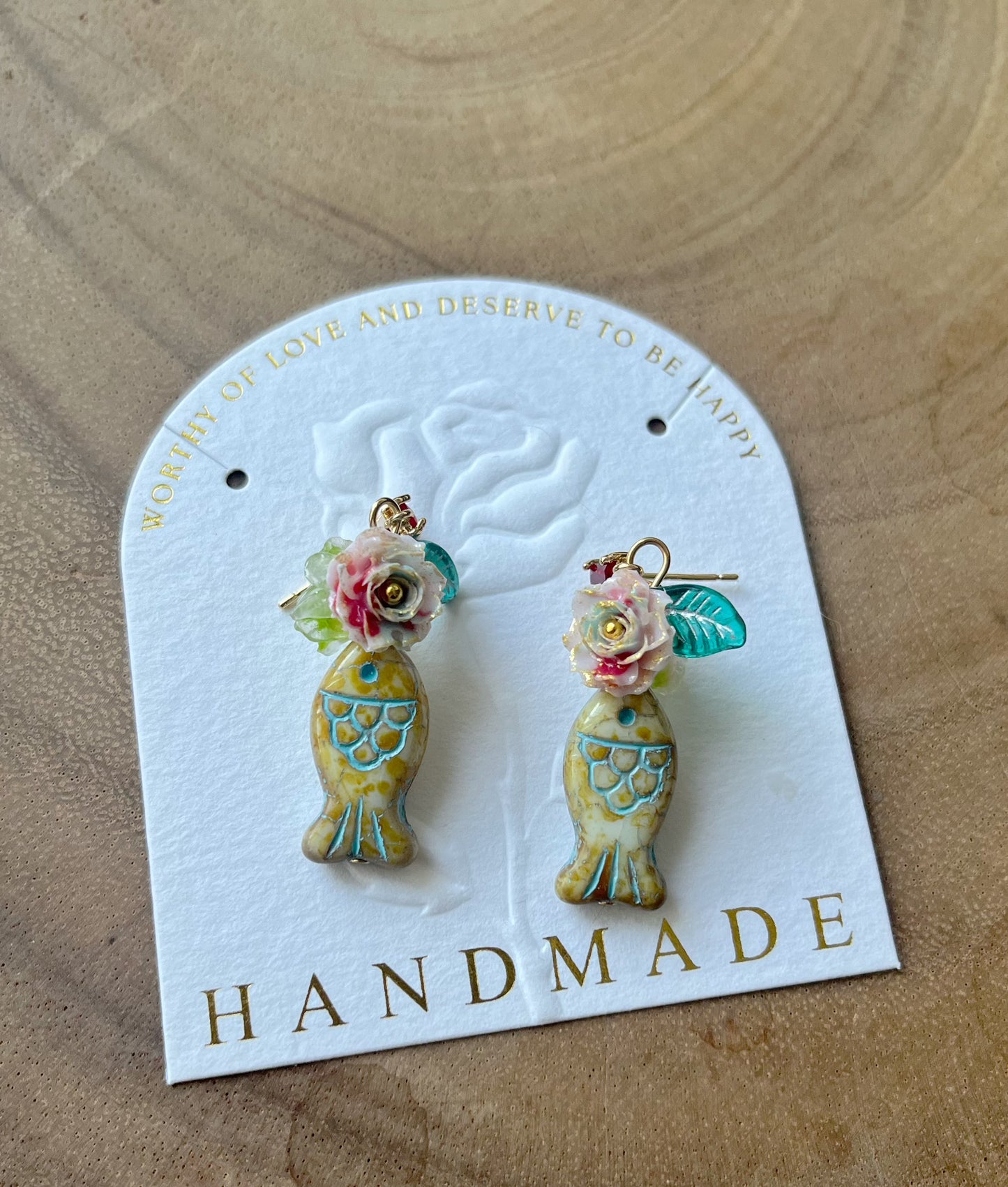 Czech Glass Fish Earrings