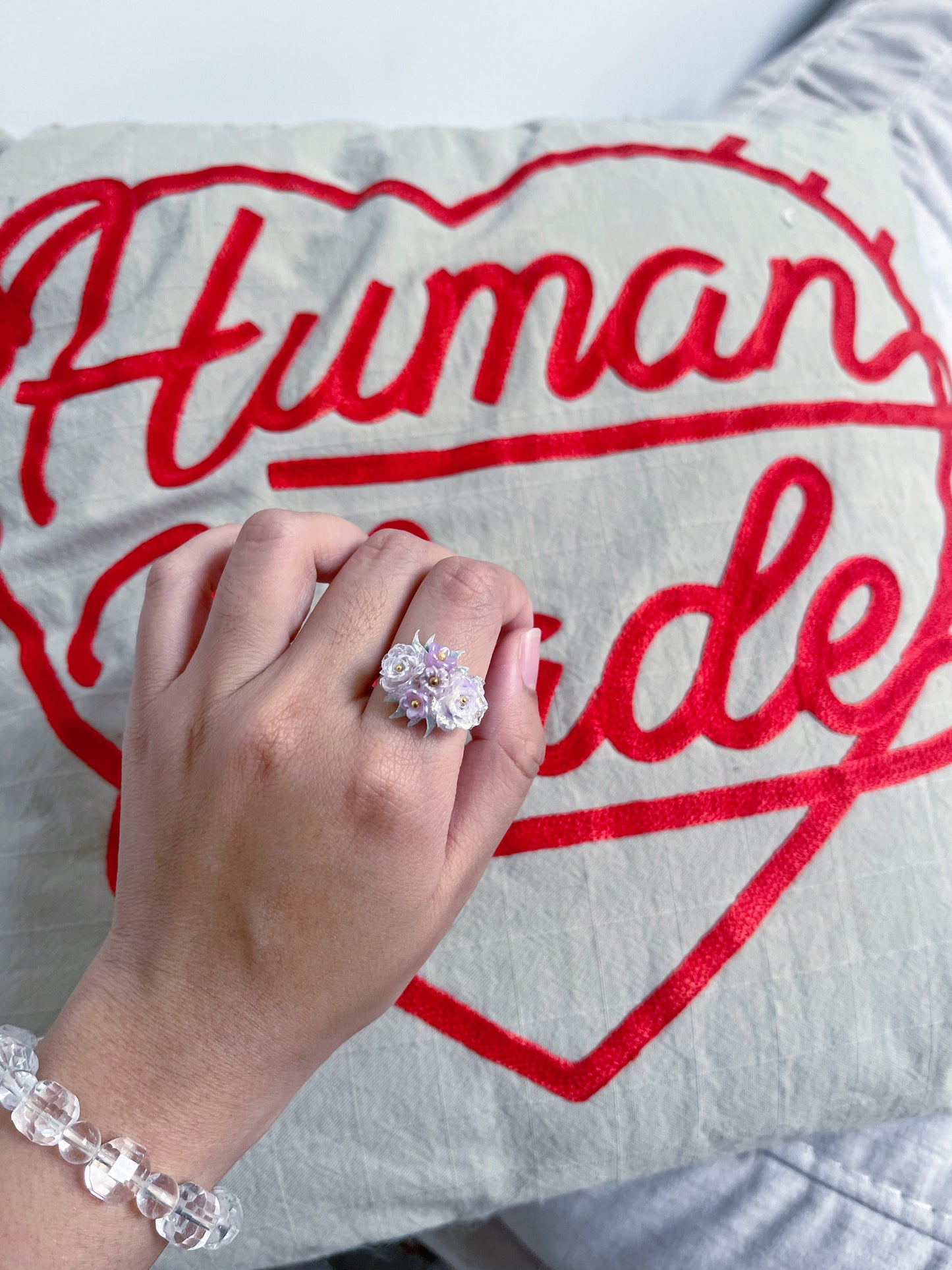 Purple/White Floral Ring