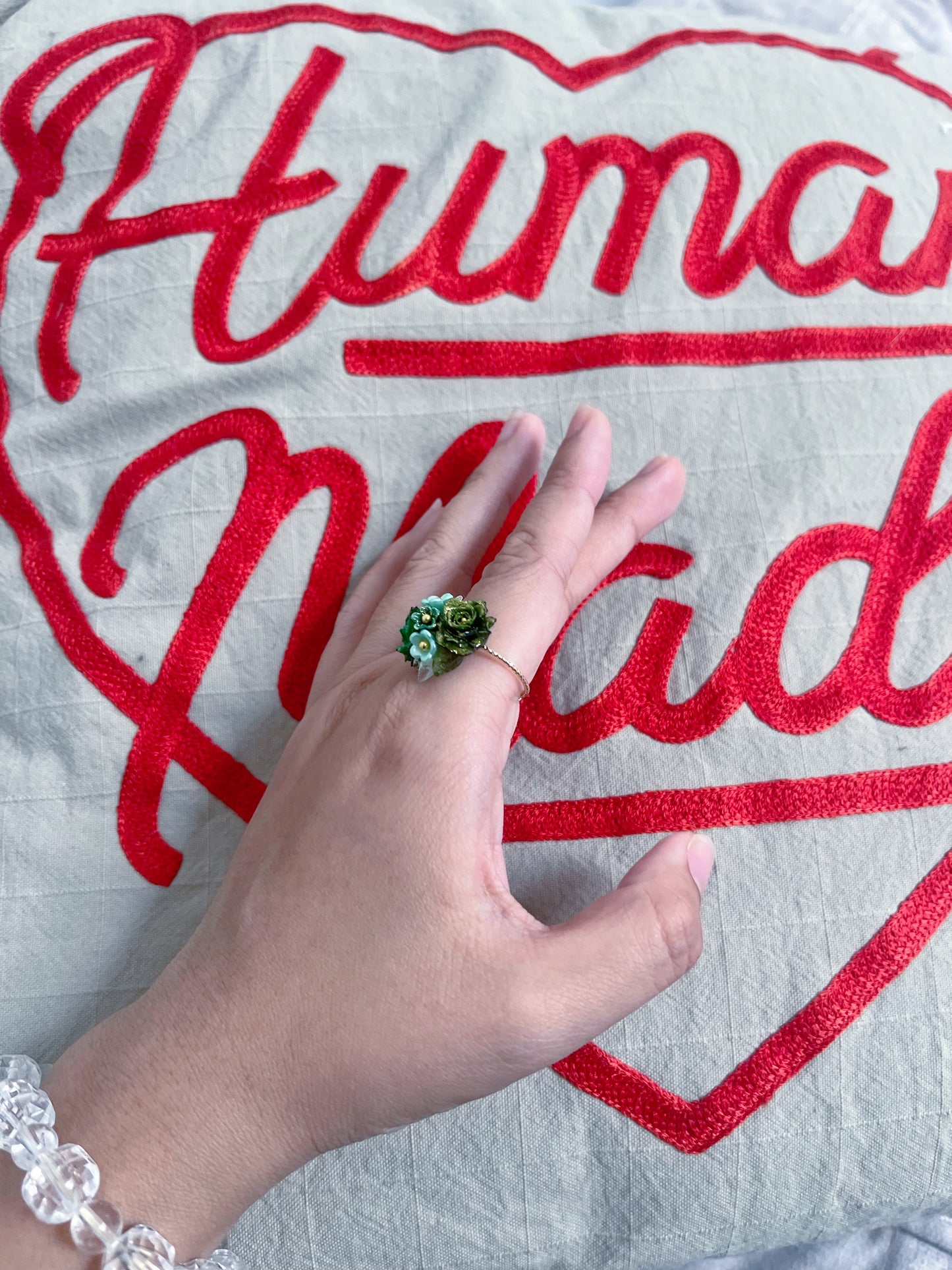 Green Floral Ring