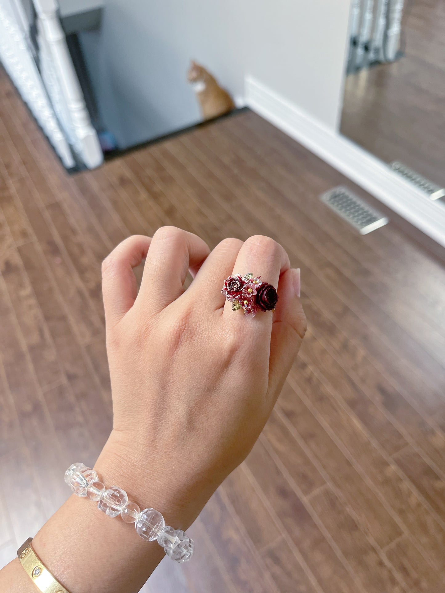 Red Floral Ring