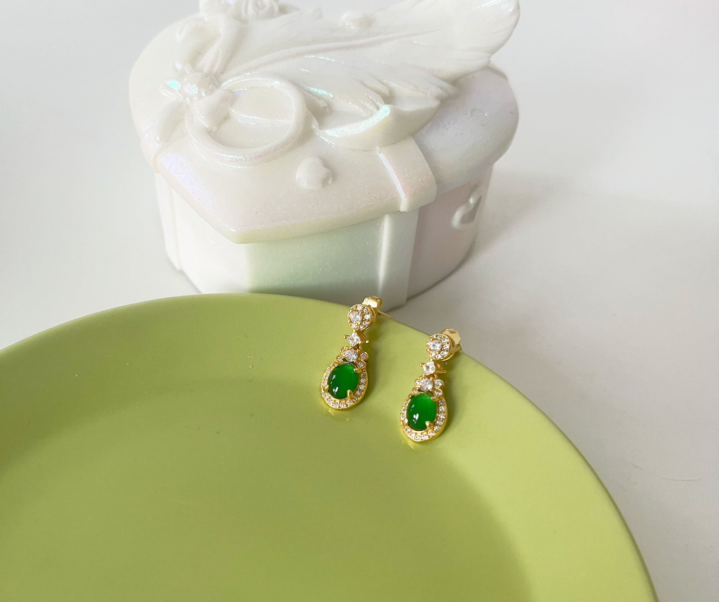 Certified Grade A Natural Burma Myanmar Jadeite Earrings