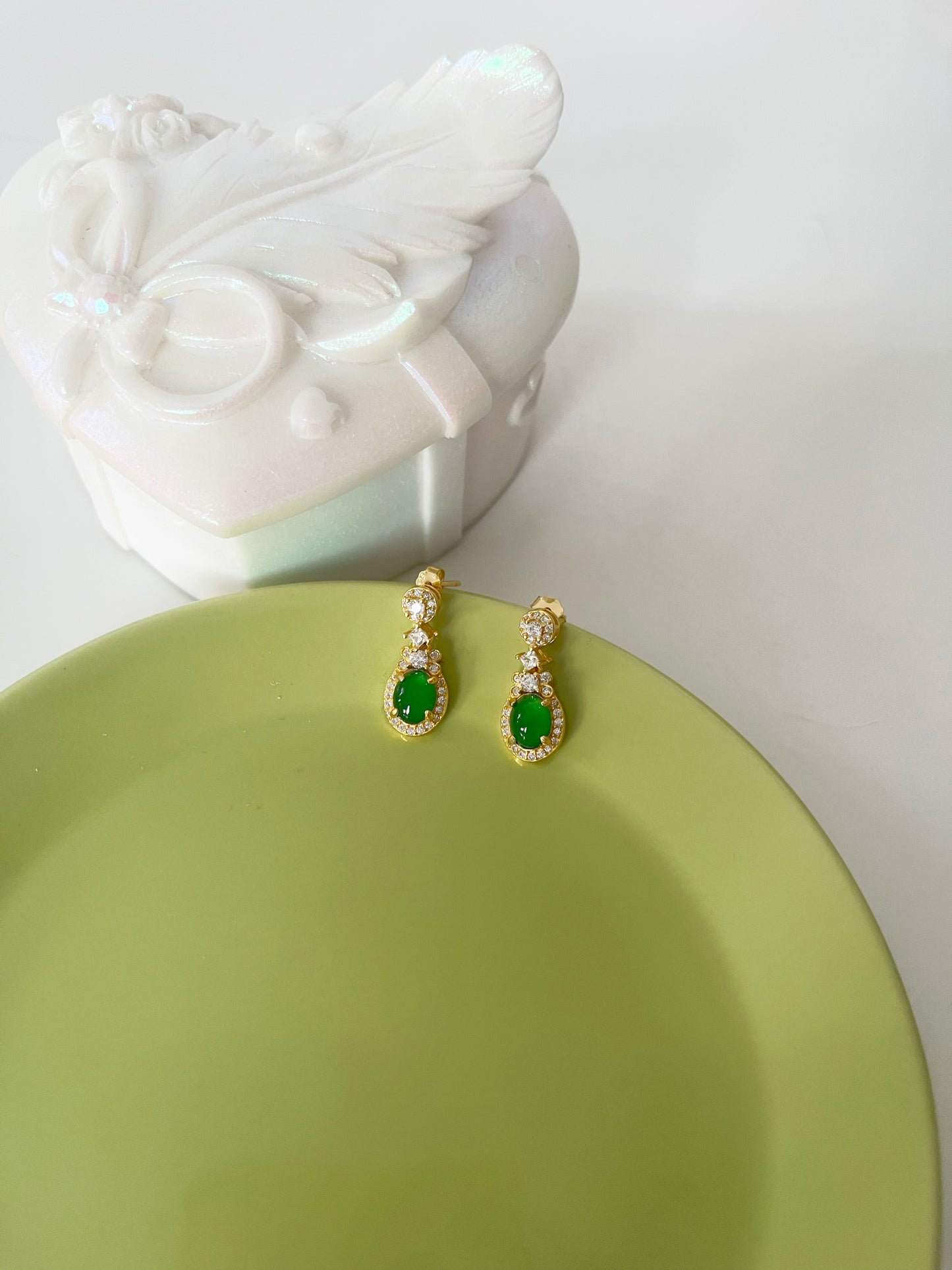 Certified Grade A Natural Burma Myanmar Jadeite Earrings