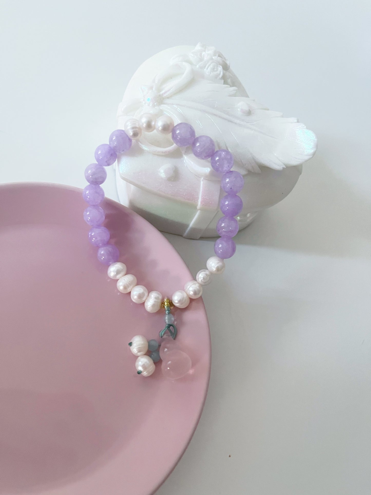 Kunzite Freshwater Grape Beads Bracelet