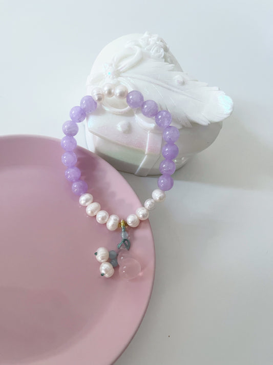 Kunzite Freshwater Grape Beads Bracelet