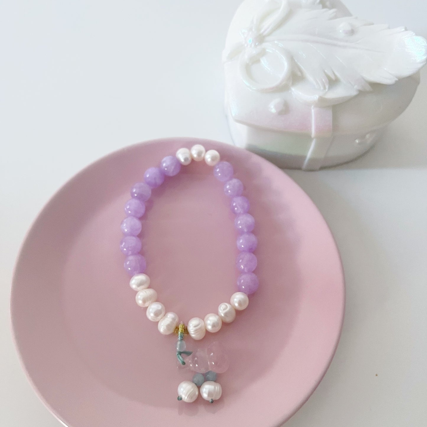 Kunzite Freshwater Grape Beads Bracelet