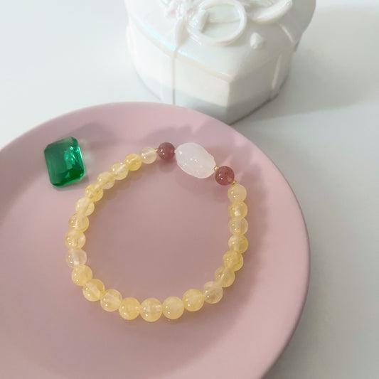 Citrine And White Agate Rabbit Beads