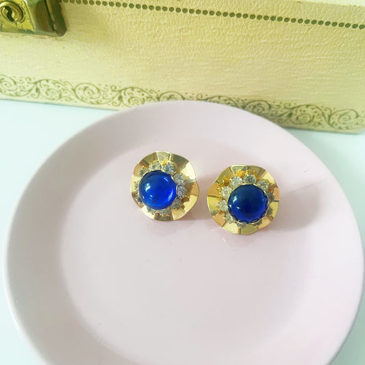 Vintage 1970-80s Blue Stone Earrings