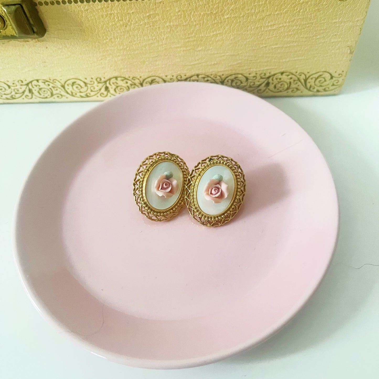 Vintage 1928 Brand Rose Earrings