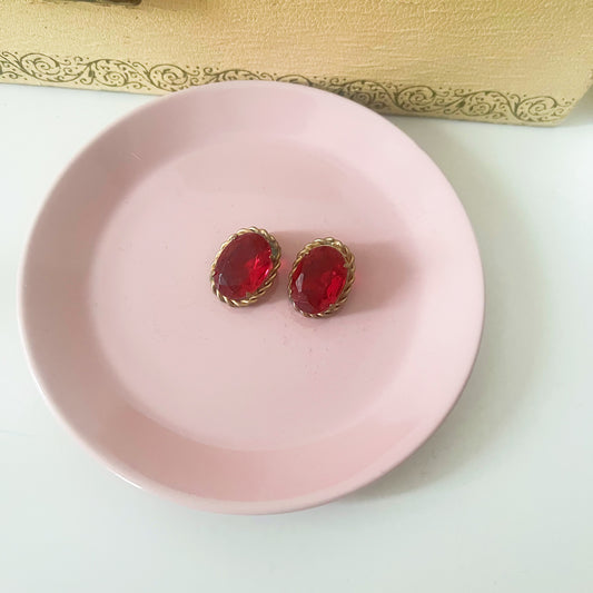 Vintage 1950-70s Red Ear Clips