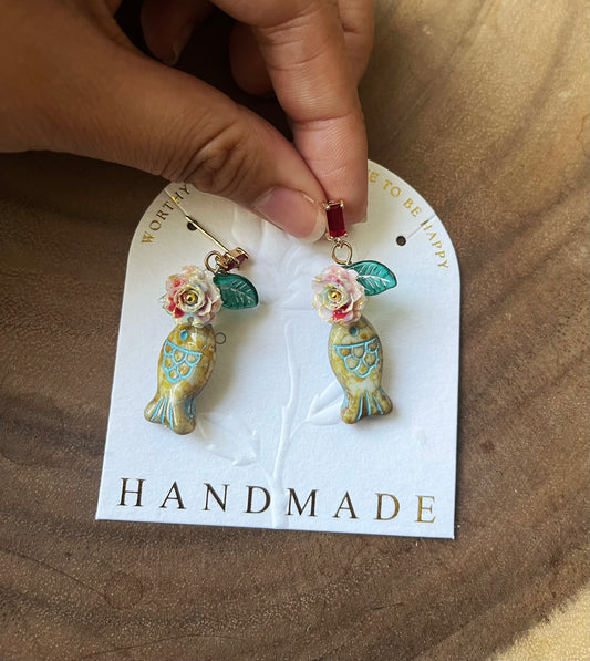 Czech Glass Fish Earrings