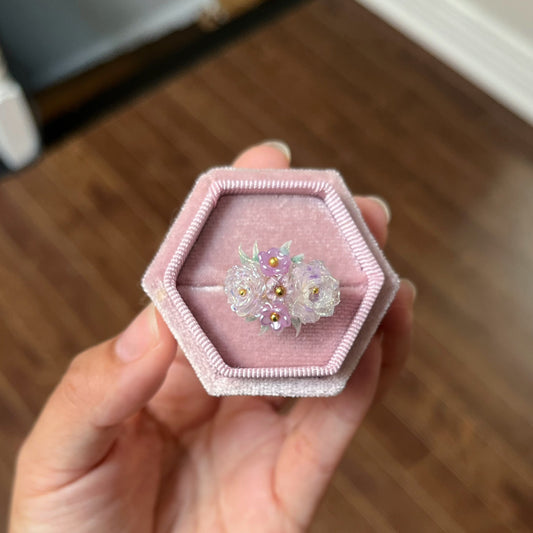 Purple/White Floral Ring