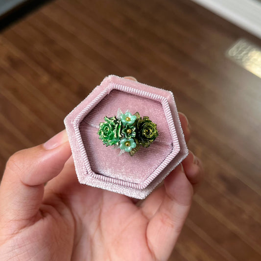 Green Floral Ring