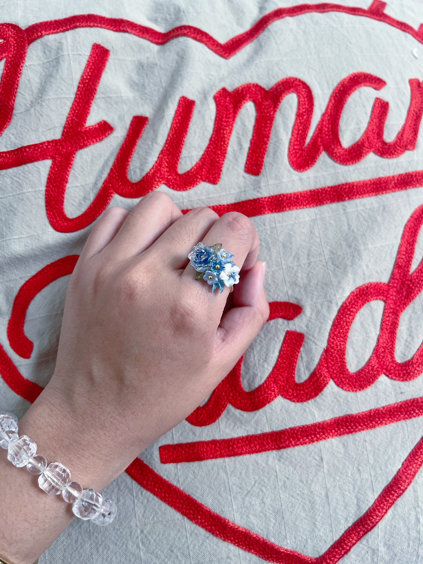 Blue Floral Ring